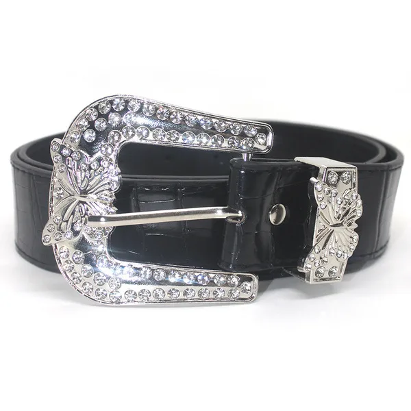Diamond  butterfly buckle belt