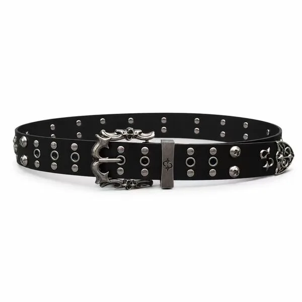 Black and white buckle with double star